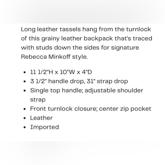 Rebecca Minkoff Backpack Black EUC - Picture 7 of 7